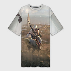 Женская длинная футболка Байек на коне