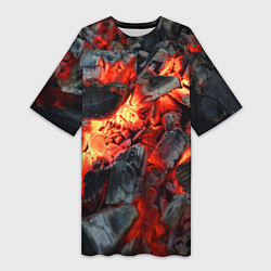 Женская длинная футболка Древесные угли