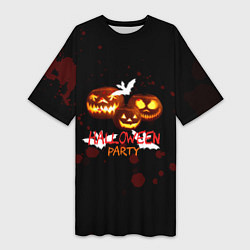 Женская длинная футболка Кровавый Halloween