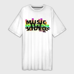 Футболка женская длинная Merch - DJ MUSICVIDEO, цвет: 3D-принт