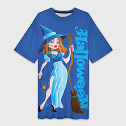 Женская длинная футболка Ведьма с волшебной палочкой