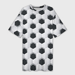 Футболка женская длинная Текстура футбольного мяча, цвет: 3D-принт