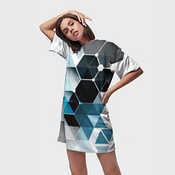 Футболка женская длинная Абстракция FLO, цвет: 3D-принт — фото 2