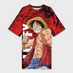 Женская длинная футболка Манки Д Луффи, One Piece