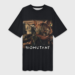 Женская длинная футболка Biomutant Биомутант с оружием