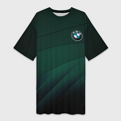 Футболка женская длинная GREEN BMW, цвет: 3D-принт