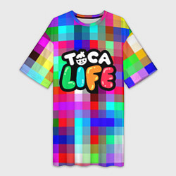 Женская длинная футболка Toca Life: Pixels