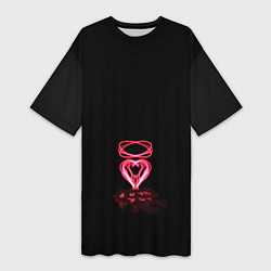 Женская длинная футболка Плавленное сердце