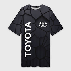 Футболка женская длинная Toyota 3D плиты, цвет: 3D-принт
