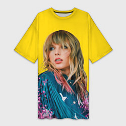Футболка женская длинная Красотка Тейлор, цвет: 3D-принт