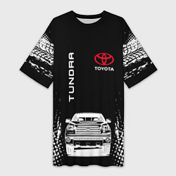 Женская длинная футболка Toyota Tundra Следы шин