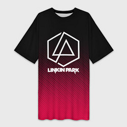 Женская длинная футболка LINKIN PARK LOGO CARBON