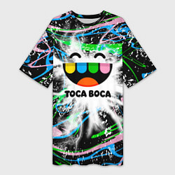 Футболка женская длинная Toca Boca: Весельчак, цвет: 3D-принт