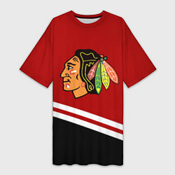 Женская длинная футболка Chicago Blackhawks, NHL