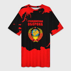 Женская длинная футболка Гражданская оборона: СССР