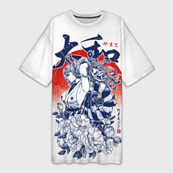 Женская длинная футболка Ямато девушка самурай Ван Пис