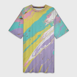 Футболка женская длинная Сладкие облака, цвет: 3D-принт