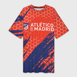 Футболка женская длинная Atletico Madrid: Football Club, цвет: 3D-принт