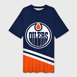 Женская длинная футболка Edmonton Oilers Эдмонтон Ойлерз