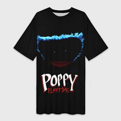 Женская длинная футболка Poppy Playtime: Huggy Wuggy