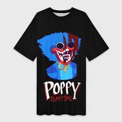 Женская длинная футболка Poppy Playtime: Huggy Wuggy