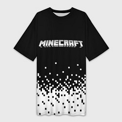 Женская длинная футболка Minecraft Майнкрафт логотип