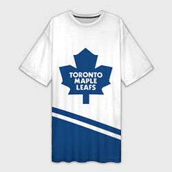 Футболка женская длинная Toronto Maple Leafs Торонто Мейпл Лифс, цвет: 3D-принт