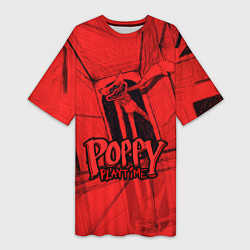 Женская длинная футболка Poppy Playtime: Red Room