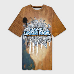 Женская длинная футболка Collision Course - Jay-Z и Linkin Park