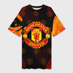 Женская длинная футболка MANCHESTER UNITED FIRE STYLE SPORT ПЛАМЯ