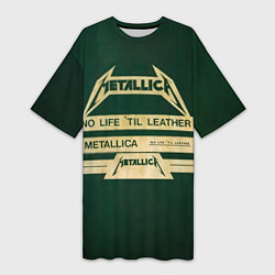 Женская длинная футболка No Life til Leather - Metallica
