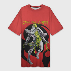 Женская длинная футболка Horror Skull Cannibal Corpse