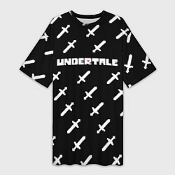 Женская длинная футболка UNDERTALE LOGO СРАЖЕНИЕ, МЕЧИ