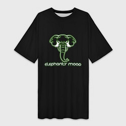 Женская длинная футболка Elephants mood
