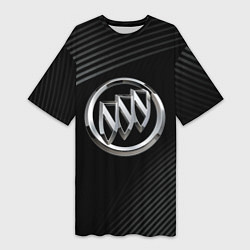 Женская длинная футболка Buick Black wave background