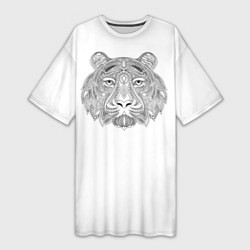Женская длинная футболка Тигр из узоров