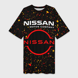 Женская длинная футболка NISSAN - Брызги
