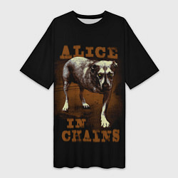 Футболка женская длинная Alice in chains Dog, цвет: 3D-принт