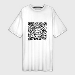 Женская длинная футболка Я QR-кот, гуляю где вздумается!