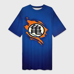 Женская длинная футболка Рваный логотип Гоку Dragon Ball