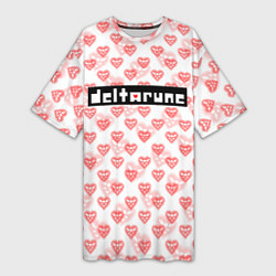 Женская длинная футболка DELTARUNE PATTERN LOGO