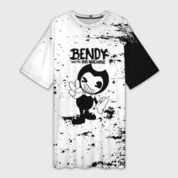 Женская длинная футболка Bendy and the ink machine - Black & White