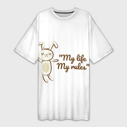 Женская длинная футболка My life My rules