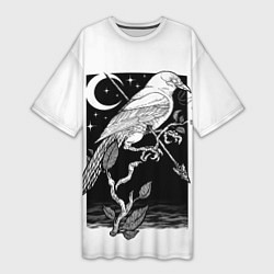 Женская длинная футболка Оккультный Ворон