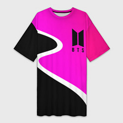 Футболка женская длинная K-pop БТС Логотип, цвет: 3D-принт