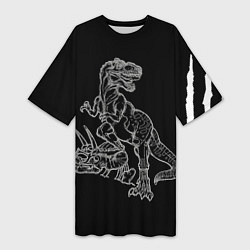 Женская длинная футболка Тираннозавр Скелет