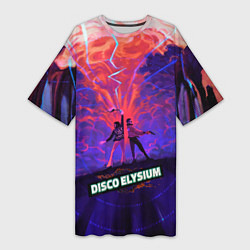 Женская длинная футболка Disco art