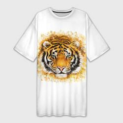 Женская длинная футболка Дикий Тигр Wild Tiger