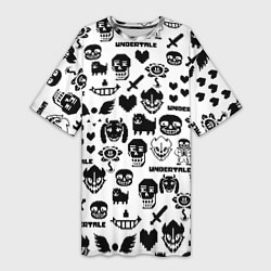 Женская длинная футболка UNDERTALE WHITE PATTERN