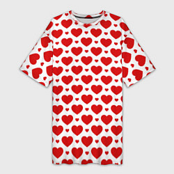 Женская длинная футболка Сердечки - любовь